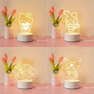 Lampe LED 3D Anime Hello Kitty Kuromi Cinnamoroll