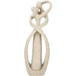 Statue Couple en Grès – Figurine Abstraite Fait Main