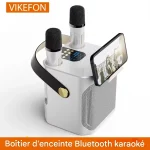 Enceinte Bluetooth Karaoké Puissante avec Double Micro et Subwoofer