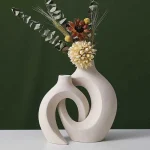 Vases Blancs en Céramique – Décoration Élégante pour Meuble TV et Maison