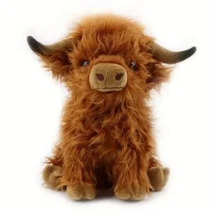 Peluche Vache Highland 30 cm – Douce et Réaliste, Cadeau Enfants