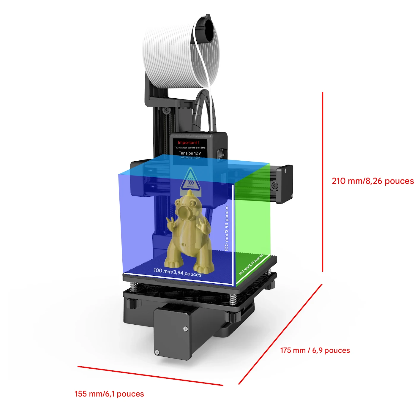 Imprimante 3D EasyThreed Débutant Compatible PLA TPU 1,75mm – Image 5