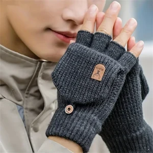 Gants Hiver Demi-Doigt Chauds Coupe-Vent