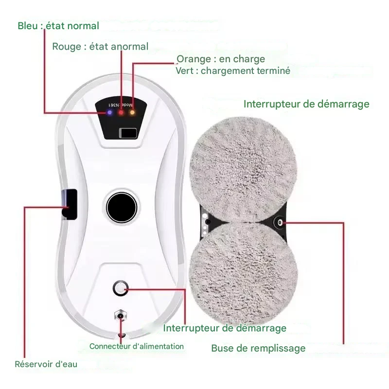Robot Nettoyeur Vitres 5600PA Pulvérisation Automatique – Image 6