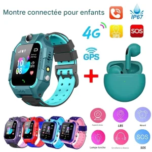 Montre Connectée Enfant 4G avec SOS et Étanchéité IP67