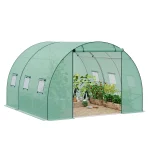 Serre Tunnel de Jardin avec Porte et 6 Fenêtres