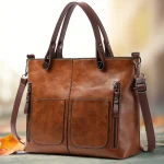 Sac Bandoulière Femme Rétro en Cuir PU Style Classique