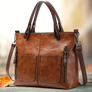Sac Bandoulière Femme Rétro en Cuir PU Style Classique