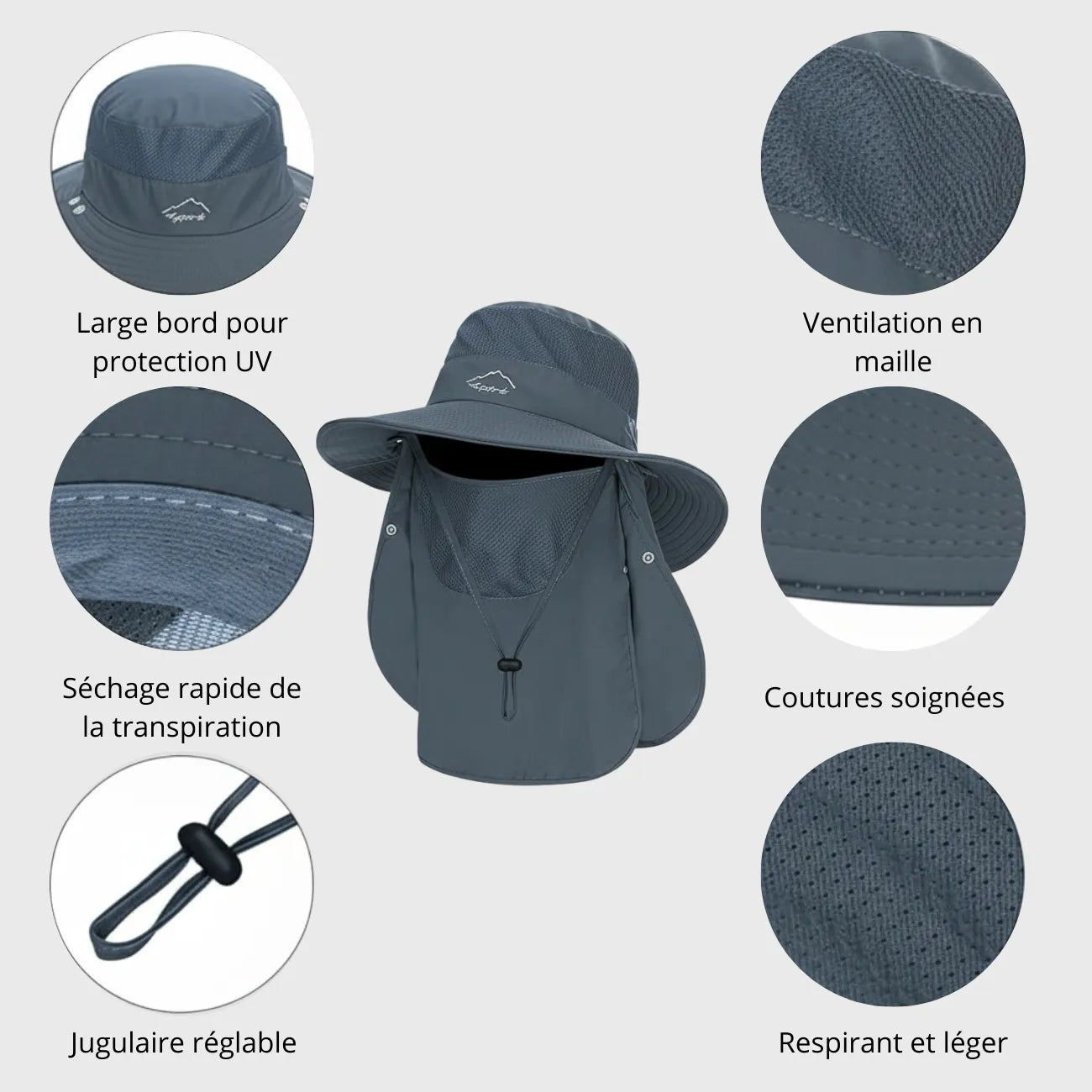 Chapeau Randonnée Anti-UV Protection Soleil – Image 4