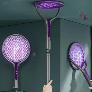 Raquette Électrique Anti Insectes 2 en 1 Moustiques Efficace