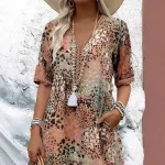 Robe Femme Été Imprimée A-Line Élégante Vintage