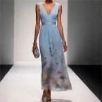 Robe Femme Été Florale Col V Profond Volants