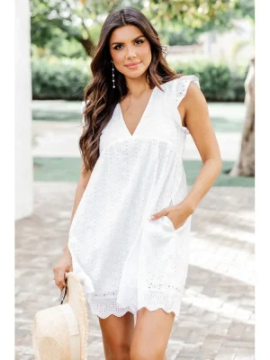 Robe Femme Été Col V Sans Manches Dentelle Plage