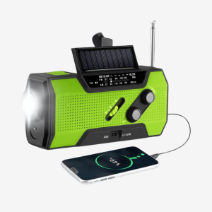 Radio d'urgence portable rechargeable avec lampe torche et chargeur mobile