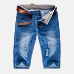 Short Denim Homme Déchiré Urbain Coupe Droite