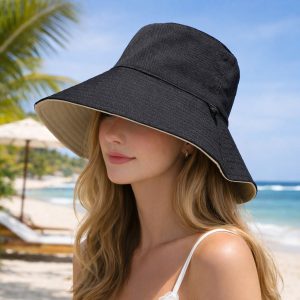 Chapeau Bob Femme Coton Réversible Protection Solaire Été