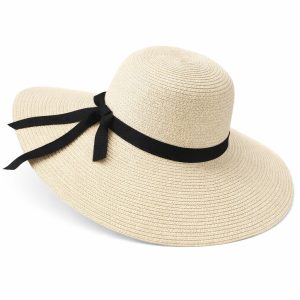Chapeau Paille Femme Large Bord Protection Solaire Plage