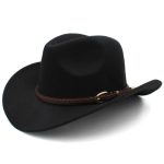 Chapeau Western unisexe large bordure ajustable