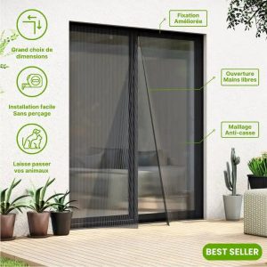 Moustiquaire de porte magnétique – Barrière anti-insectes pratique
