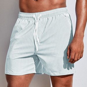 Short de Bain Homme Rayures Marines Ajustable Plage