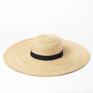Chapeau de Paille Beige Femme – Protection Solaire Ajustable