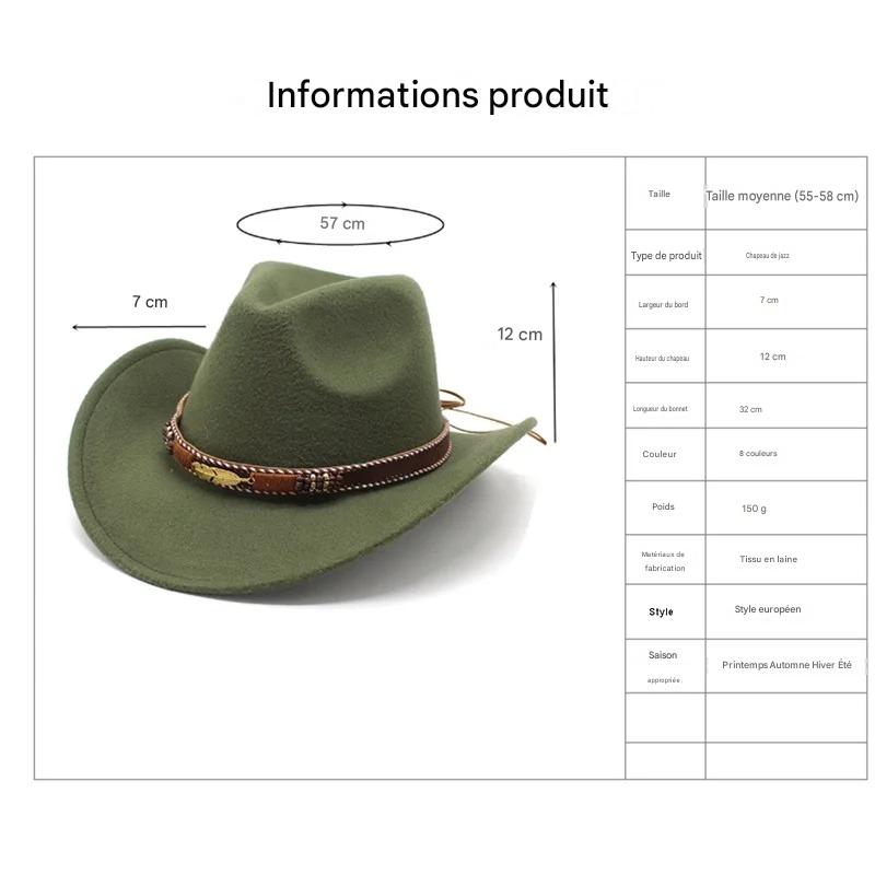 Chapeau Western Style Large Bord Ajustable – Image 15