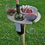 Table à vin pliante en bois portable extérieur