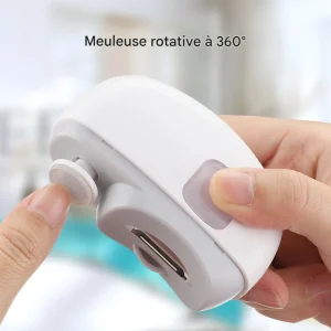 Coupe-Ongles Électrique Rotatif avec Lumière pour Bébé et Adulte