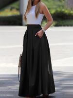 Jupe femme fluide longue à poches élégante