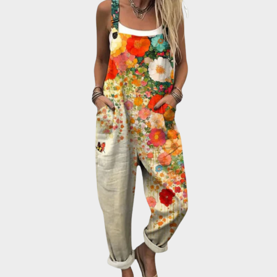 Salopette Femme Motif Floral Coupe Ample