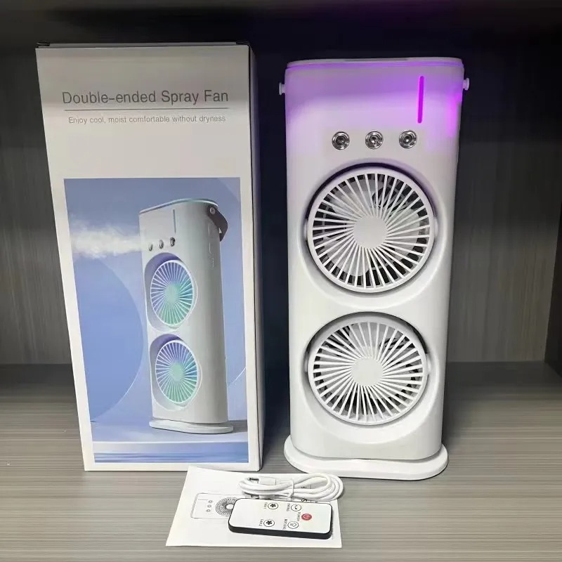 Rafraîchisseur d'air portable double ventilateur brumisateur – Image 7