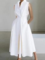 Robe Midi Femme A-line sans manches | Tenue Bureau & Quotidien