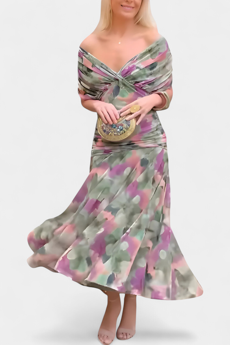 Tenue femme soirée motif fleurie élégance occasion – Image 5