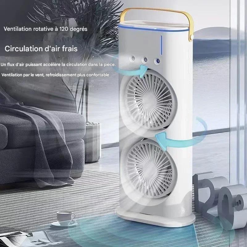 Rafraîchisseur d'air portable double ventilateur brumisateur – Image 4