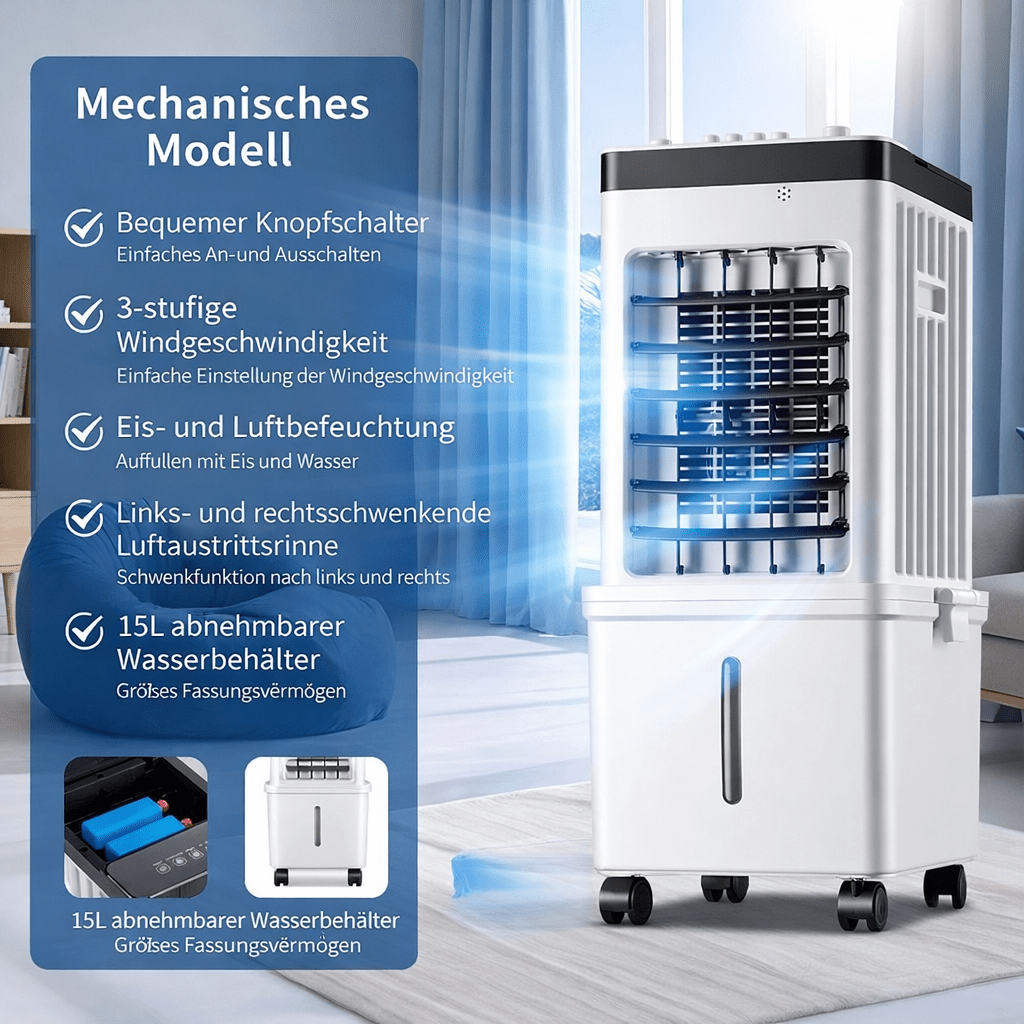 Rafraîchisseur d'air mobile 3-en-1 silencieux sans tuyau – Image 4