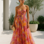 Robe longue femme fleurie dos nu pour l'été