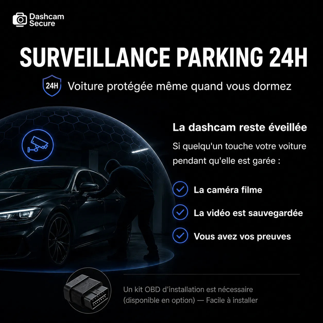 Enregistreur vidéo auto 360° | Sécurité complète parking – Image 3