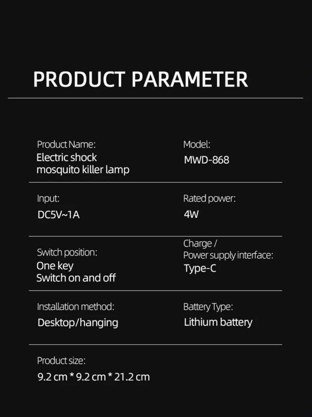 Lampe Anti-Moustique Électrique UV Intérieur Extérieur Silencieuse – Image 7