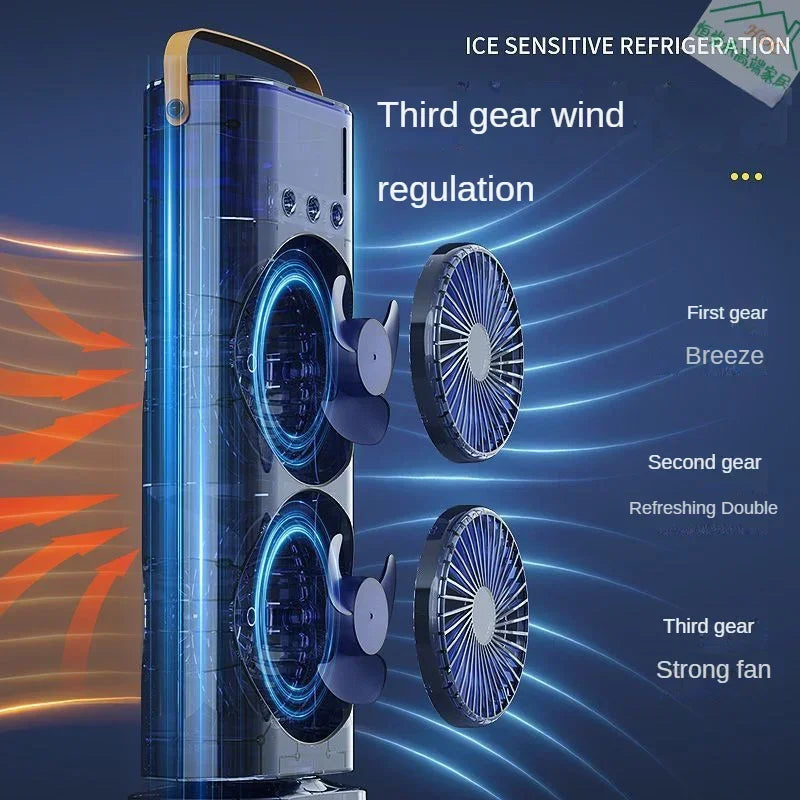 Rafraîchisseur d'air portable double ventilateur brumisateur – Image 6
