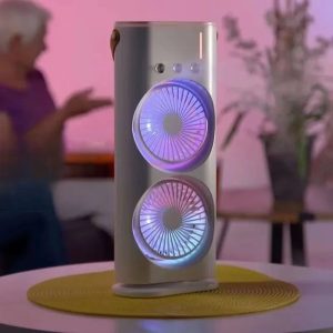 Rafraîchisseur d'air portable double ventilateur brumisateur