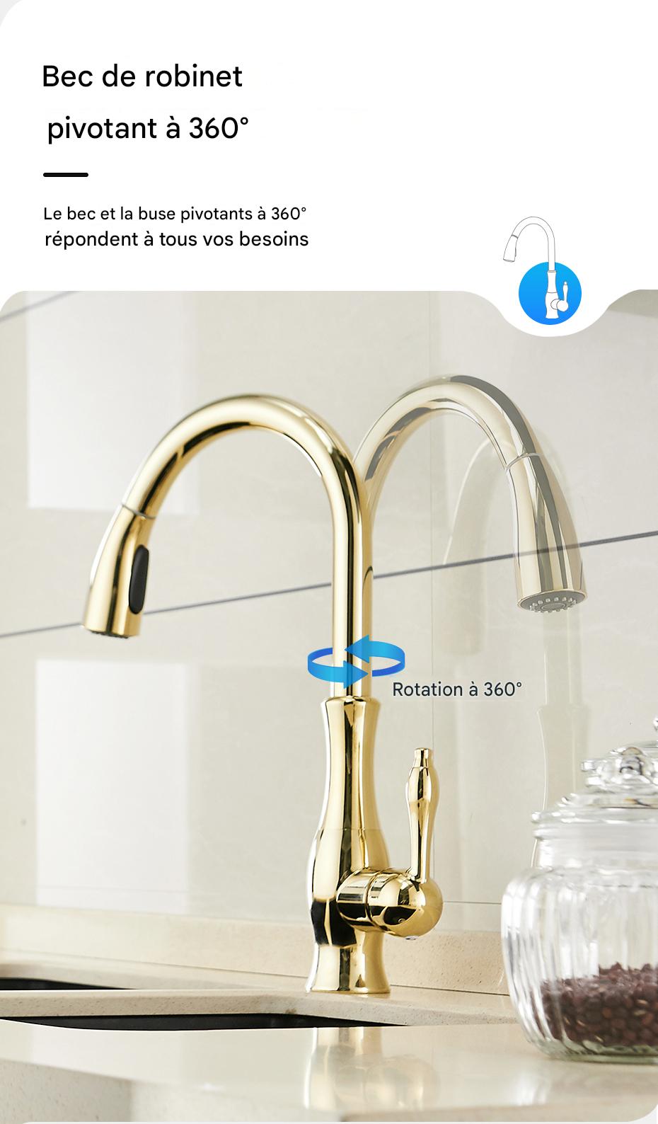 Robinet cuisine douchette extractible pratique et durable – Image 12