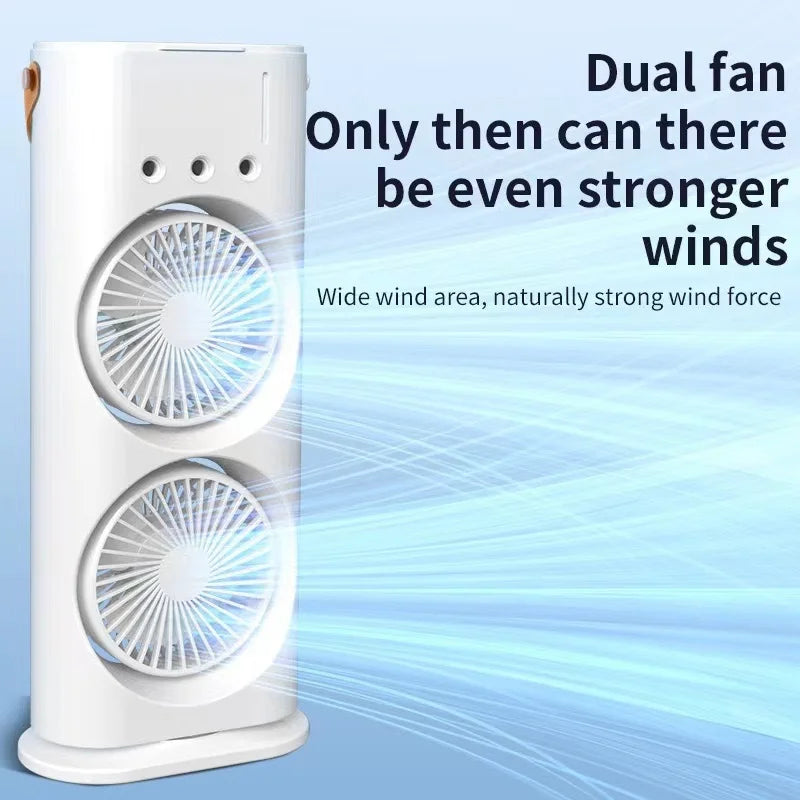 Rafraîchisseur d'air portable double ventilateur brumisateur – Image 7