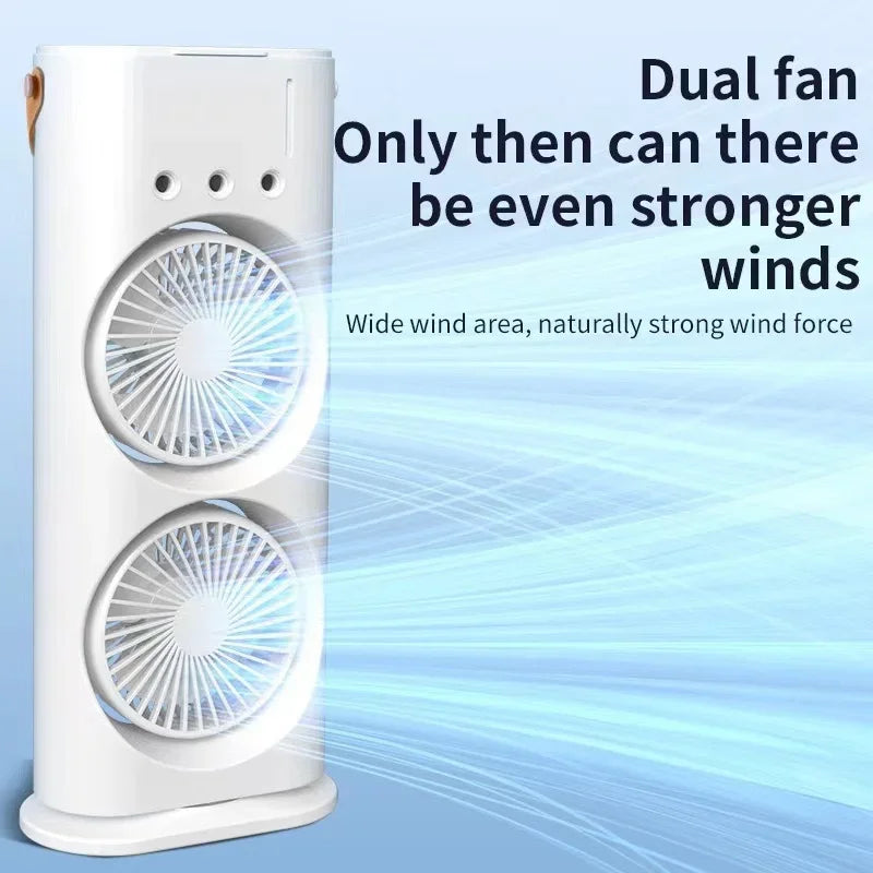 Rafraîchisseur d'air portable double ventilateur brumisateur – Image 5