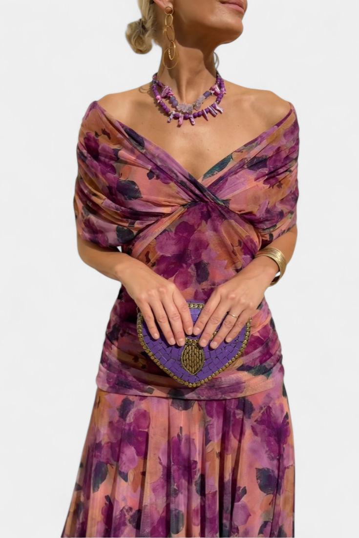 Tenue femme soirée motif fleurie élégance occasion – Image 10