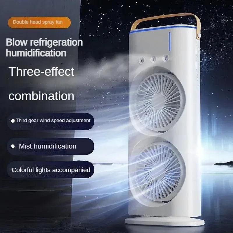 Rafraîchisseur d'air portable double ventilateur brumisateur – Image 2