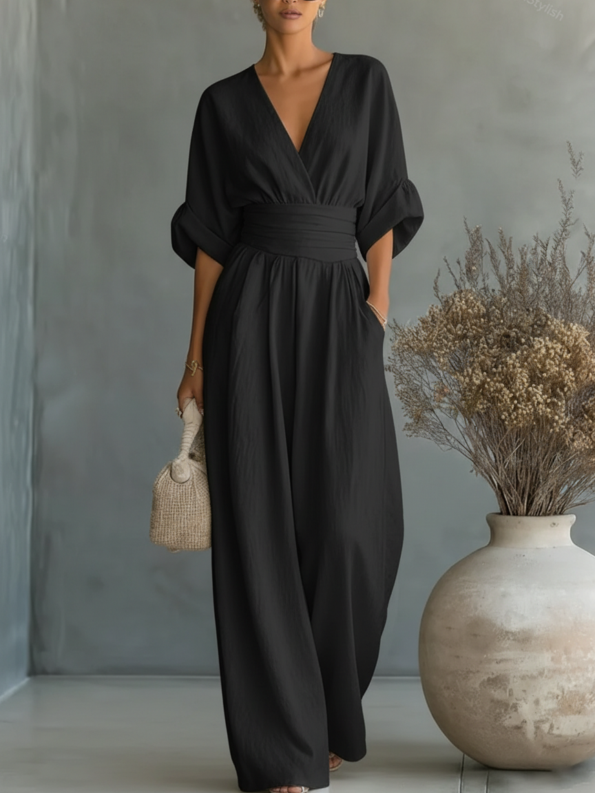 Combinaison Pantalon Femme Chic Estivale Décontractée – Image 3