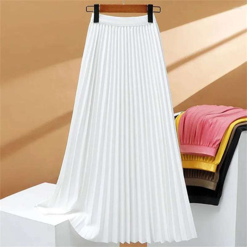 Jupe plissée femme taille haute fluide tissu doux – Image 5