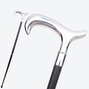 Canne de marche élégante argentée démontable 93cm