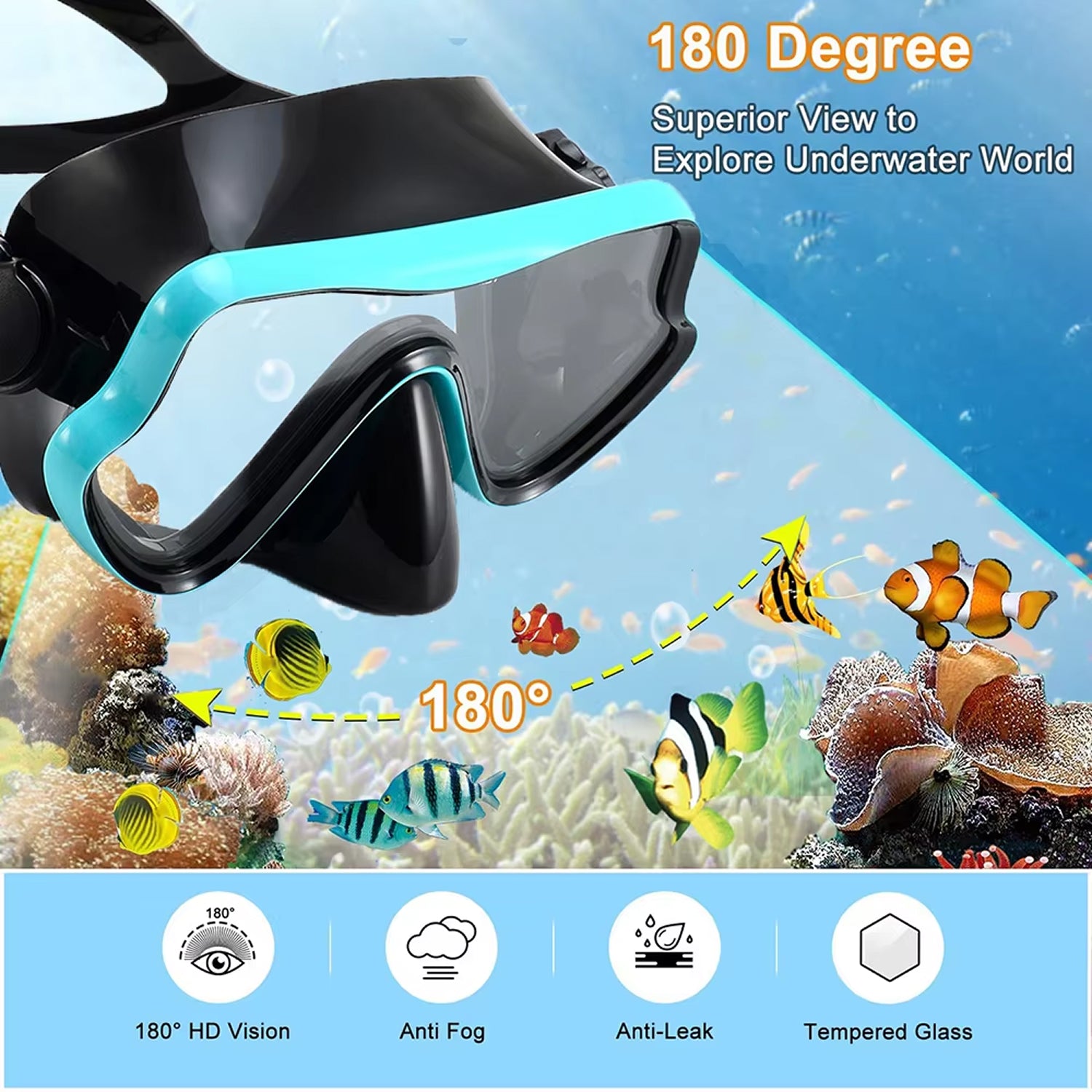 Kit Snorkeling Adulte Vision Panoramique Anti-Buée – Image 6