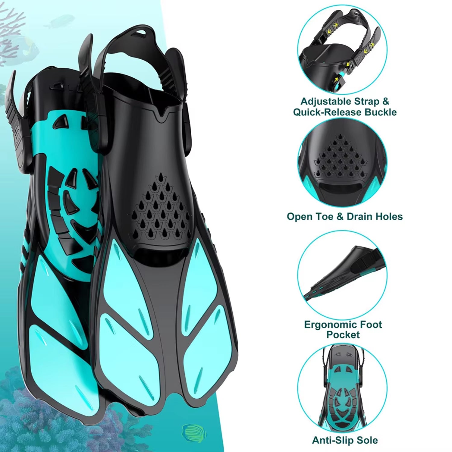 Kit Snorkeling Adulte Vision Panoramique Anti-Buée – Image 8